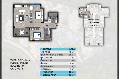 2+1 Appartement à Alanya, Turkey No. 12283 4