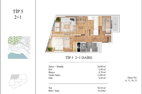 Пентхаус 3+2 в Стамбул, Турция №17516 3