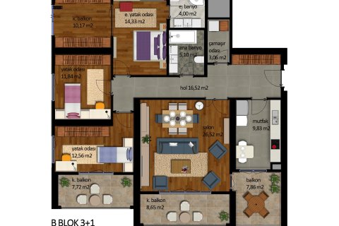 3+1 Properties in Айвансарай, Turkey No. 14514 1