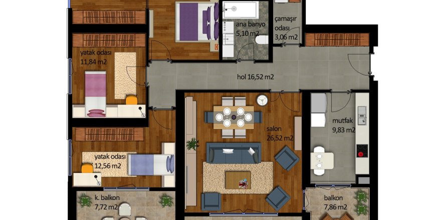 3+1 Properties in Айвансарай, Turkey No. 14514