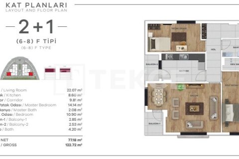 1+1 Apartment en Istanbul, Turkey No. 12496 8