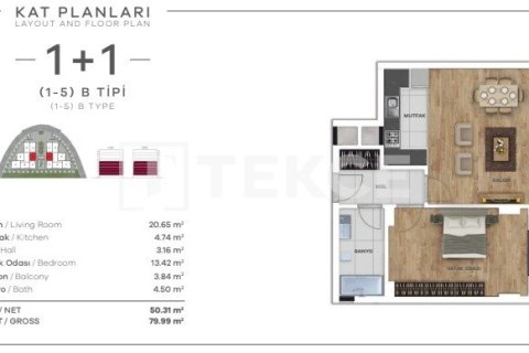 1+1 Apartment in Istanbul, Turkey No. 12496 11