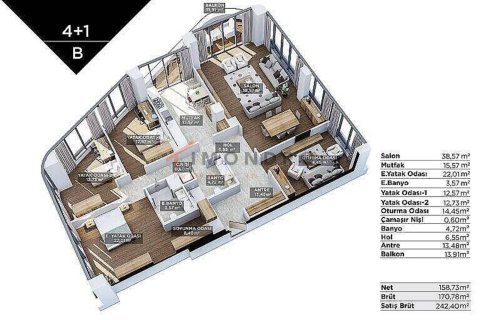 4+1 Apartment in Umraniye, Turkey No. 17887 12