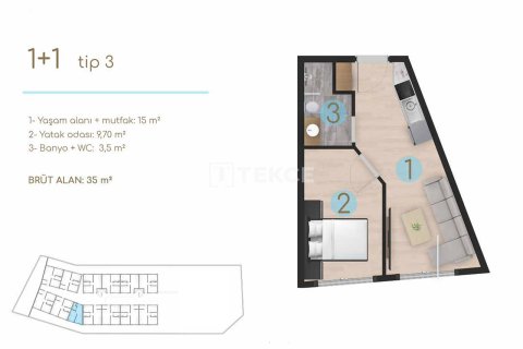 1+1 Apartment en Cesme, Turkey No. 17561 13