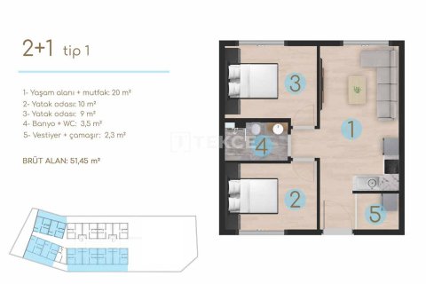 1+1 Appartement à Cesme, Turkey No. 17561 14