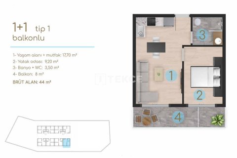 1+1 Apartment en Cesme, Turkey No. 17561 17