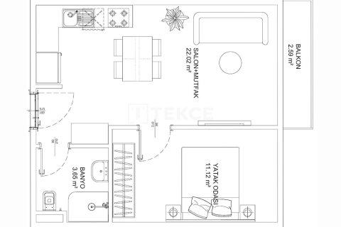 1+1 Apartment in Istanbul, Turkey No. 21870 19