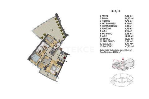 3+1 Apartment en Istanbul, Turkey No. 11184 11