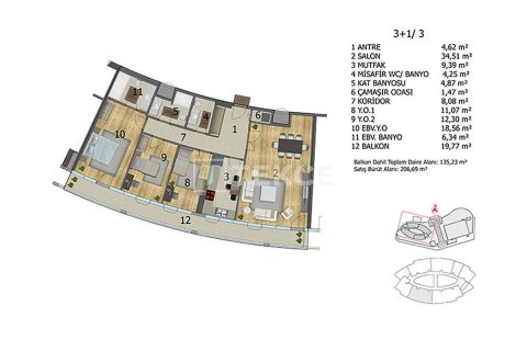 3+1 Apartment en Istanbul, Turkey No. 11184 10