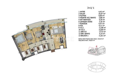 3+1 Apartment en Istanbul, Turkey No. 11184 8