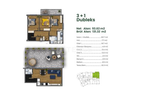 3+1 Appartement à Urla, Turkey No. 17636 4