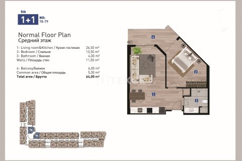 1+1 Apartment en Antalya, Turkey No. 21537 19