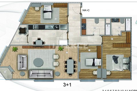 3+1 Appartement à Istanbul, Turkey No. 17527 21