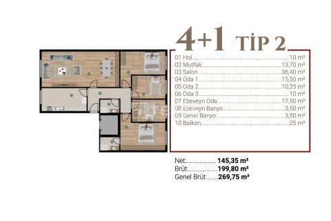 3+1 Apartment in Izmir, Turkey No. 17648 12