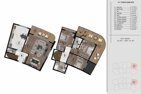 4+1 Apartment en Basiskele, Turkey No. 13275 21