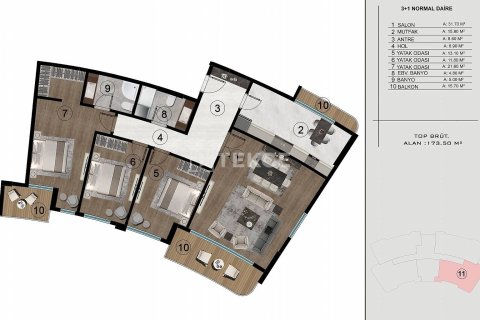 4+1 Appartement à Basiskele, Turkey No. 13275 19