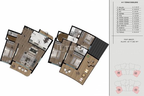 4+1 Apartment in Basiskele, Turkey No. 13275 15