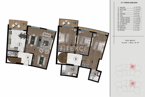 4+1 Appartement à Basiskele, Turkey No. 13275 20