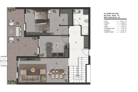 Квартира 4+1 в Аксу, Турция №92500 10