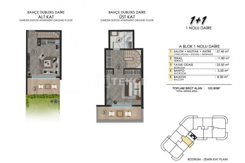 3+1 Appartement à Basiskele, Turkey No. 14096 13