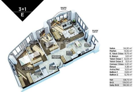 3+1 Apartment en Istanbul, Turkey No. 11262 23