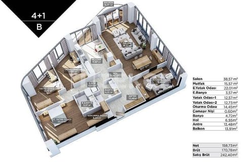 1+1 Apartment en Istanbul, Turkey No. 11260 25