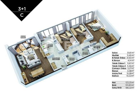 1+1 Apartment en Istanbul, Turkey No. 11260 21