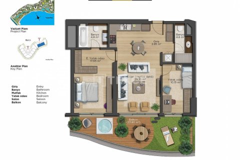 1+1 Apartment in Istanbul, Turkey No. 11151 11