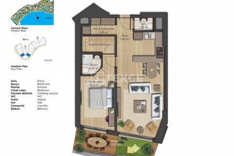 Квартира 1+1 в Стамбул, Турция №11151 3