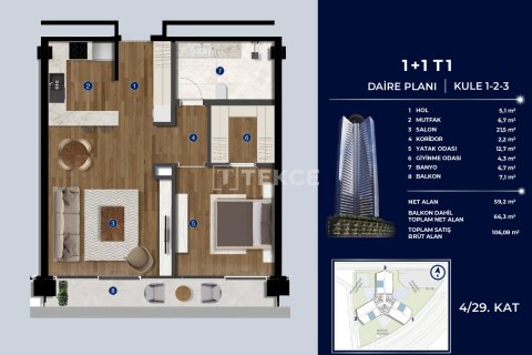 Квартира 2+1 в Стамбул, Турция №20912 24