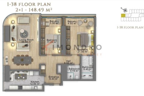 Studio Apartment in Sisli, Turkey No. 21608 29