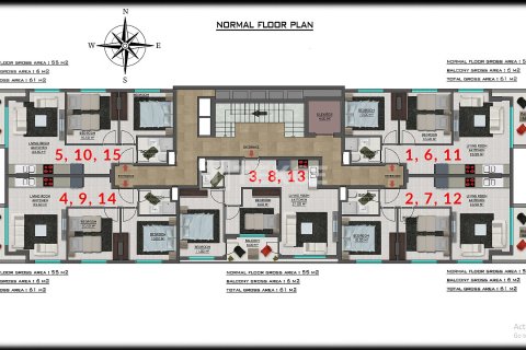 Пентхаус 2+1 в Аланья, Турция №20806 24