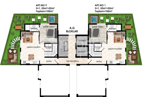 Квартира с 2 комнатами в Аланья, Турция №23776 25