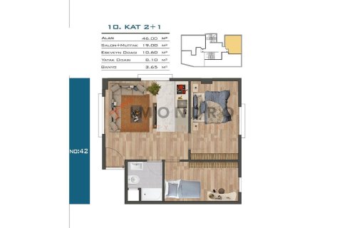 2+1 Appartement à Kâğıthane, Turkey No. 17793 3