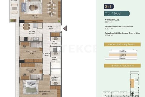 1+1 Apartment in Istanbul, Turkey No. 22073 17