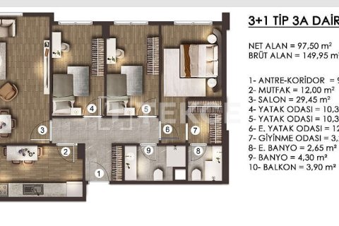 Квартира 4+1 в Стамбул, Турция №21057 28