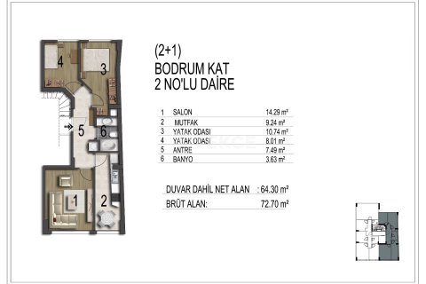 3+1 Appartement à Istanbul, Turkey No. 15128 4