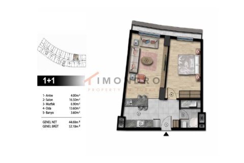 Квартира 2+1 в Газиосманпаша, Турция №17804 11