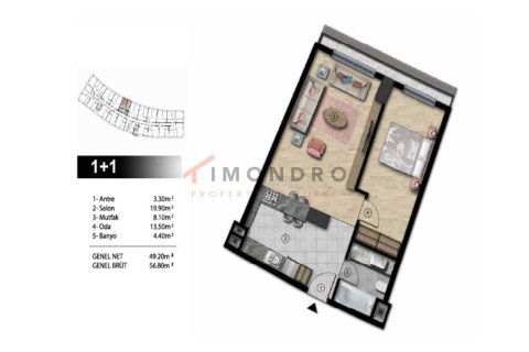 2+1 Appartement à Gaziosmanpasa, Turkey No. 17804 12