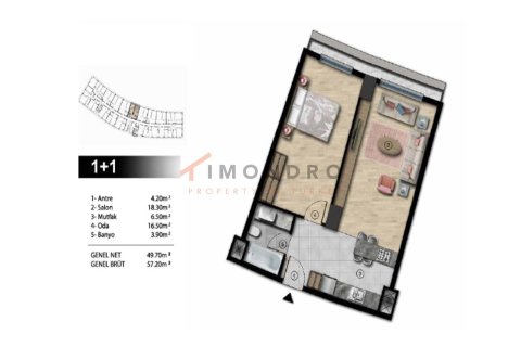 2+1 Apartment en Gaziosmanpasa, Turkey No. 17804 10