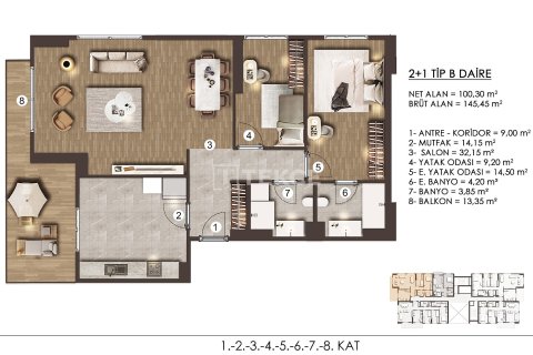 2+1 Apartment en Bueyuekcekmece, Turkey No. 16842 3