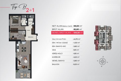 1+1 Apartment in Izmir, Turkey No. 17219 17