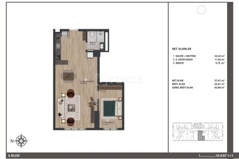 1+1 Apartment in Istanbul, Turkey No. 11392 17