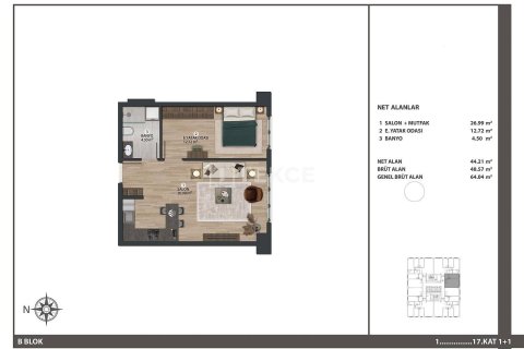 1+1 Apartment en Istanbul, Turkey No. 11392 21