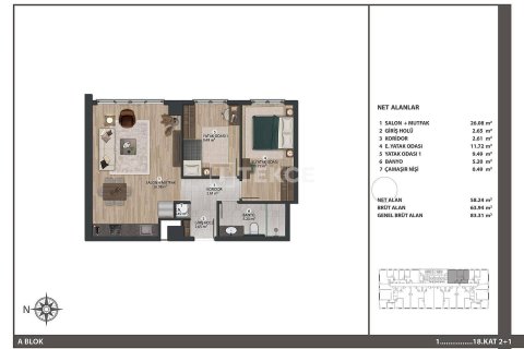 1+1 Apartment en Istanbul, Turkey No. 11392 14