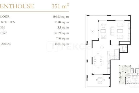 Пентхаус 2+1 в Аланья, Турция №12100 21