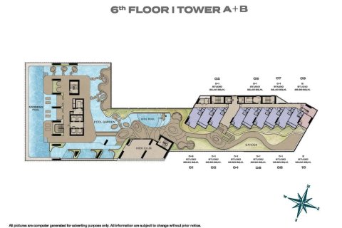 3 dormitorios Condominio  en Jomtien Beach, Thailand No. 1678 16