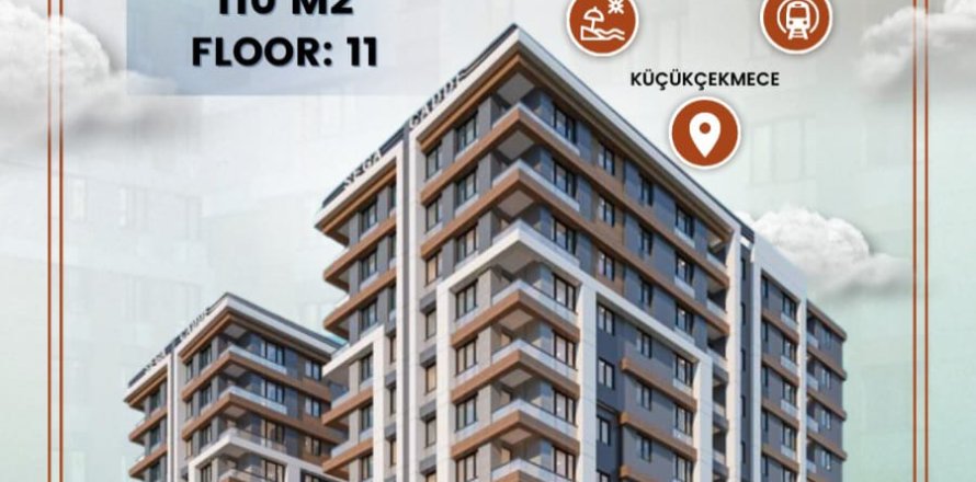 2+1 Appartement à Küçükçekmece, Turkey No. 15004