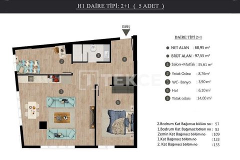 1+1 Appartement à Istanbul, Turkey No. 70892 19