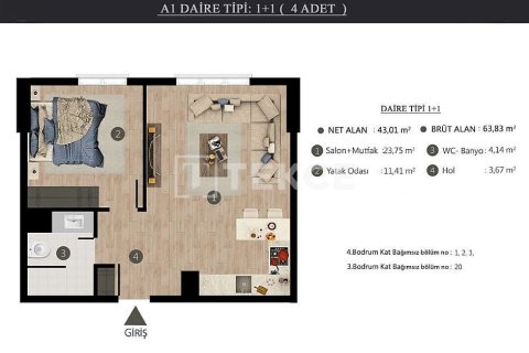 1+1 Appartement à Istanbul, Turkey No. 70892 16